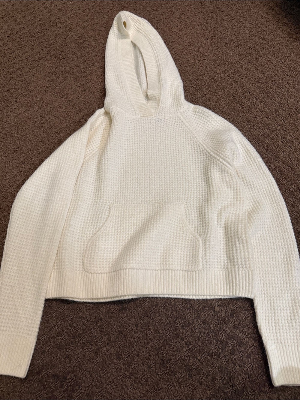 Aeropostale Cream Knit Hoodie Sweater